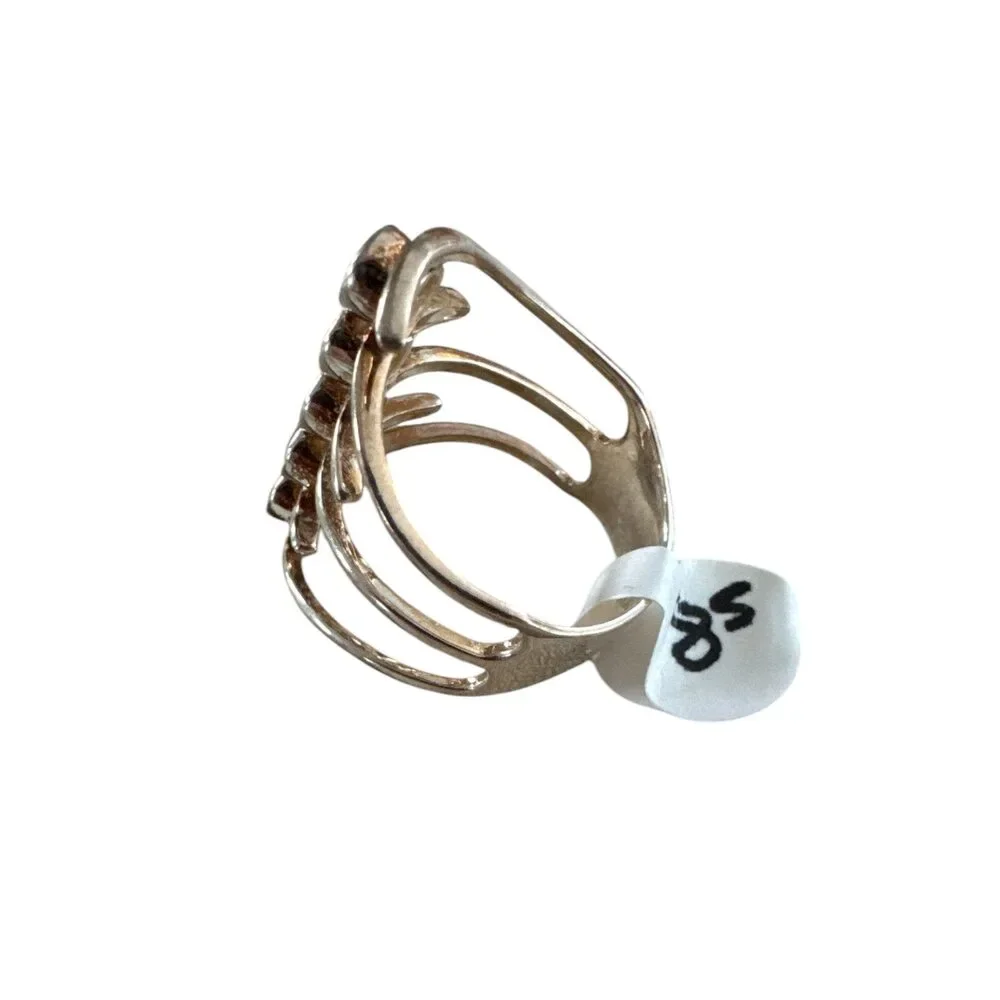 Citrine Solid 925 Sterling Silver Ring 8.5 - Picture 3 of 3